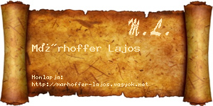 Márhoffer Lajos névjegykártya