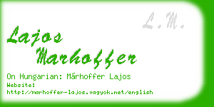 lajos marhoffer business card